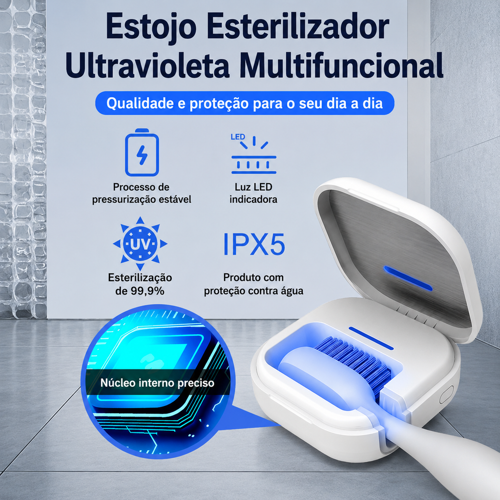 Esterilizador UV Portátil para Escova de Dentes PureBrush™