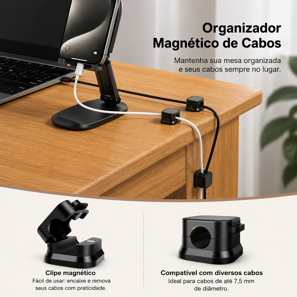 Organizador Magnético de Cabos SmartClip™