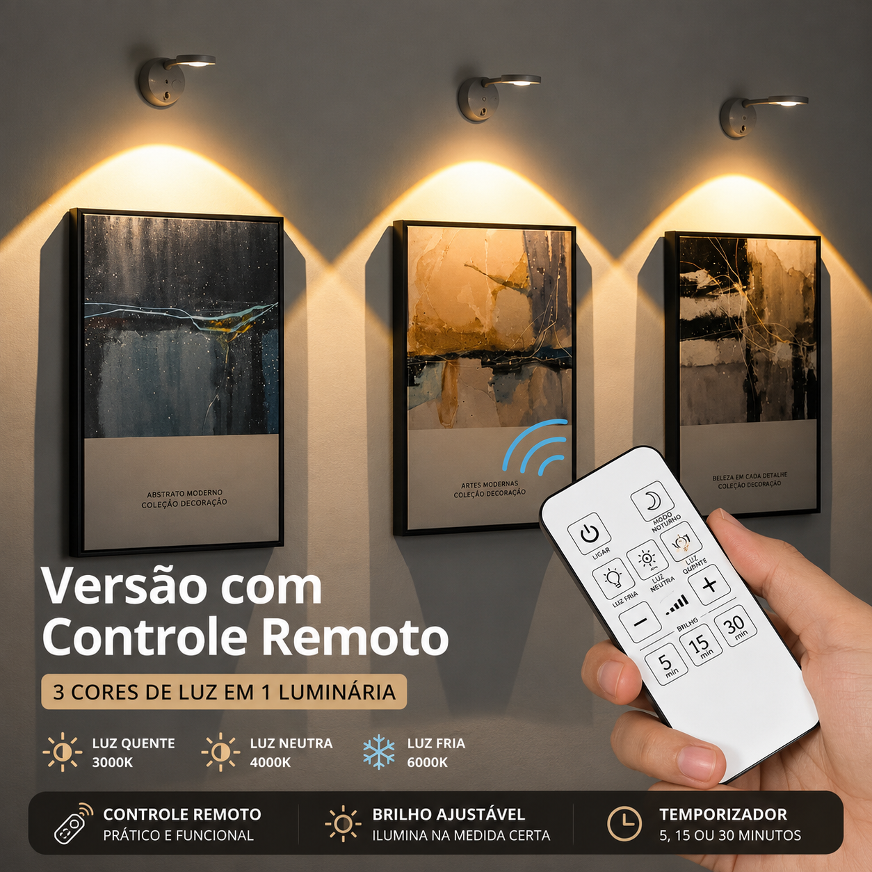 LumiSpot™ | Arandela LED Recarregável Giratória