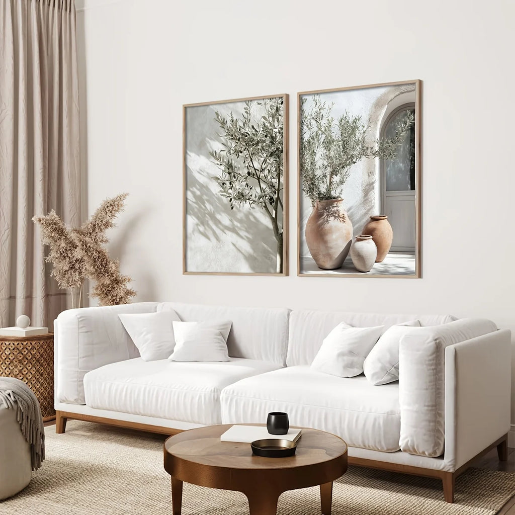 Olive Aura™ | Kit 2 Pôsteres Decorativos Botânicos