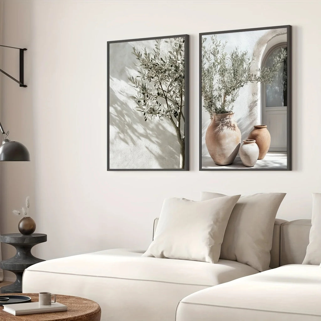 Olive Aura™ | Kit 2 Pôsteres Decorativos Botânicos