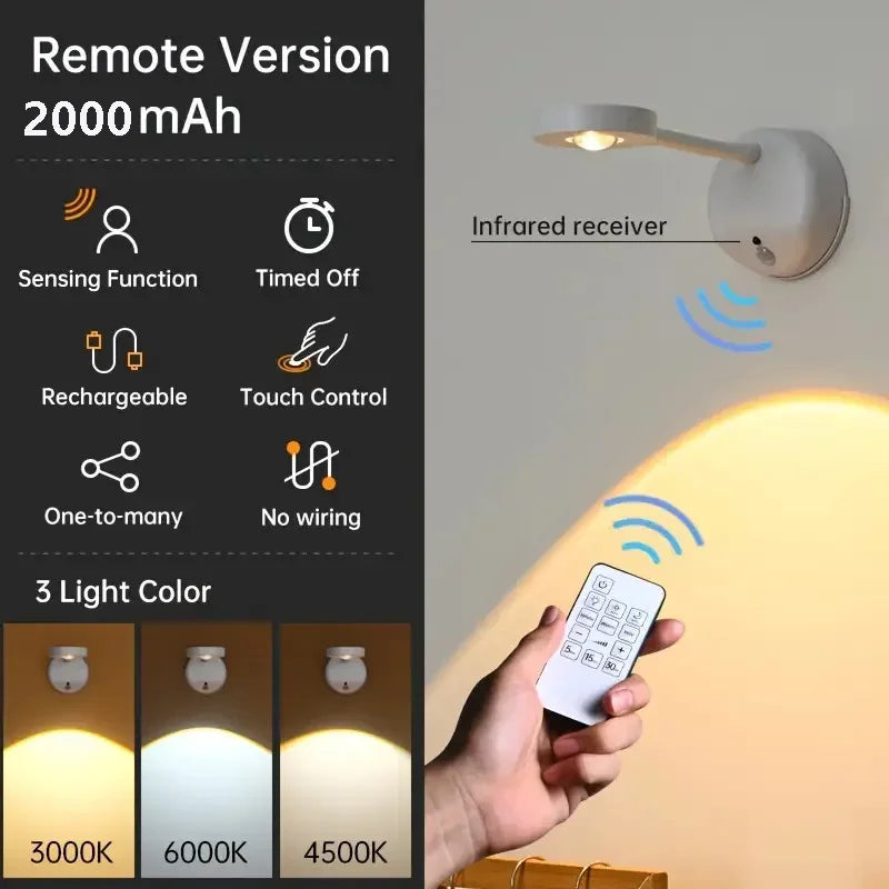 LumiSpot™ | Arandela LED Recarregável Giratória