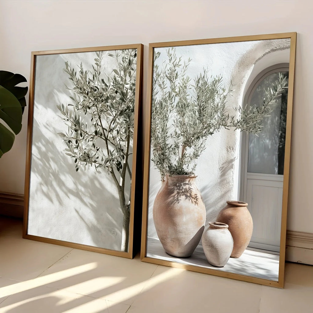 Olive Aura™ | Kit 2 Pôsteres Decorativos Botânicos