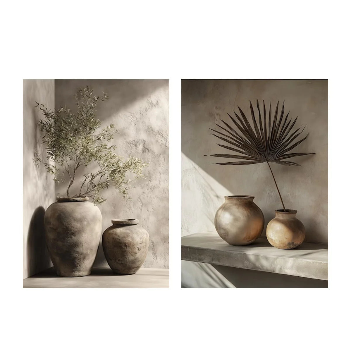 Olive Aura™ | Kit 2 Pôsteres Decorativos Botânicos