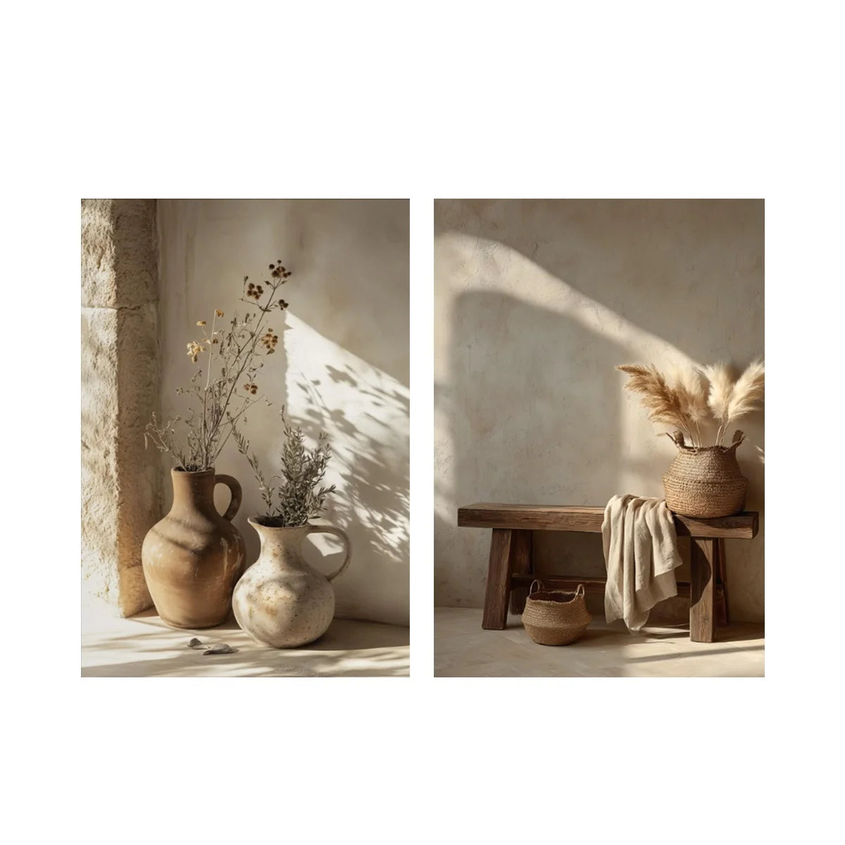 Olive Aura™ | Kit 2 Pôsteres Decorativos Botânicos