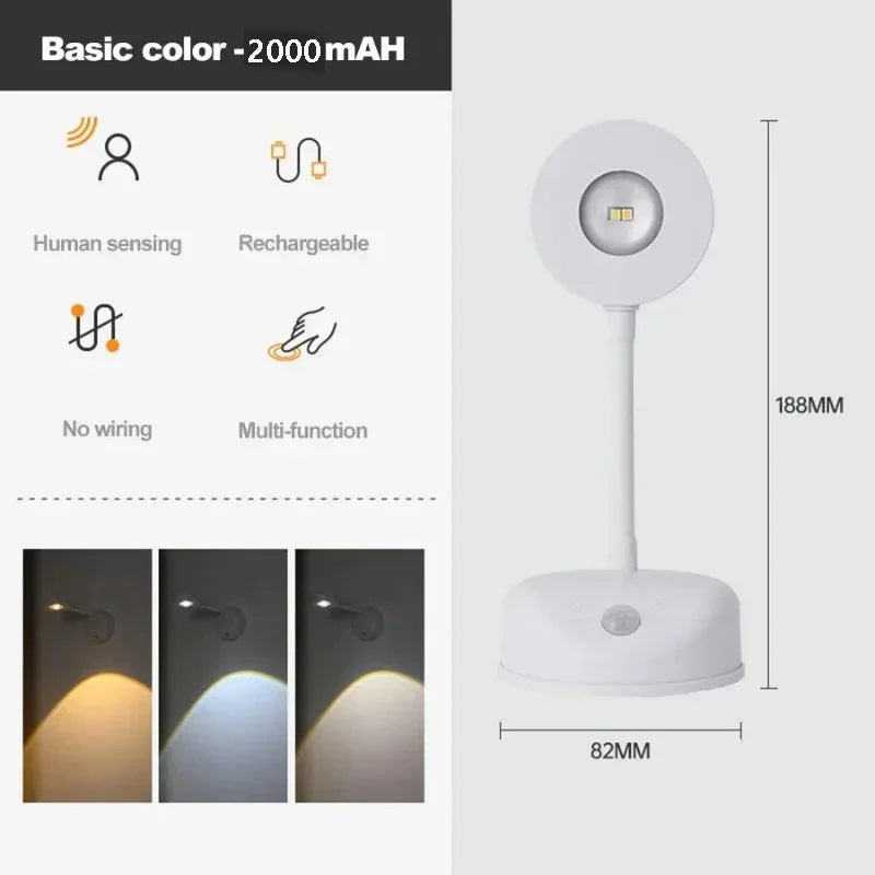 LumiSpot™ | Arandela LED Recarregável Giratória