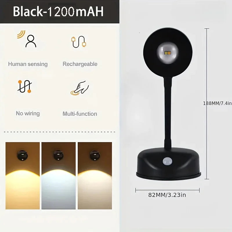 LumiSpot™ | Arandela LED Recarregável Giratória